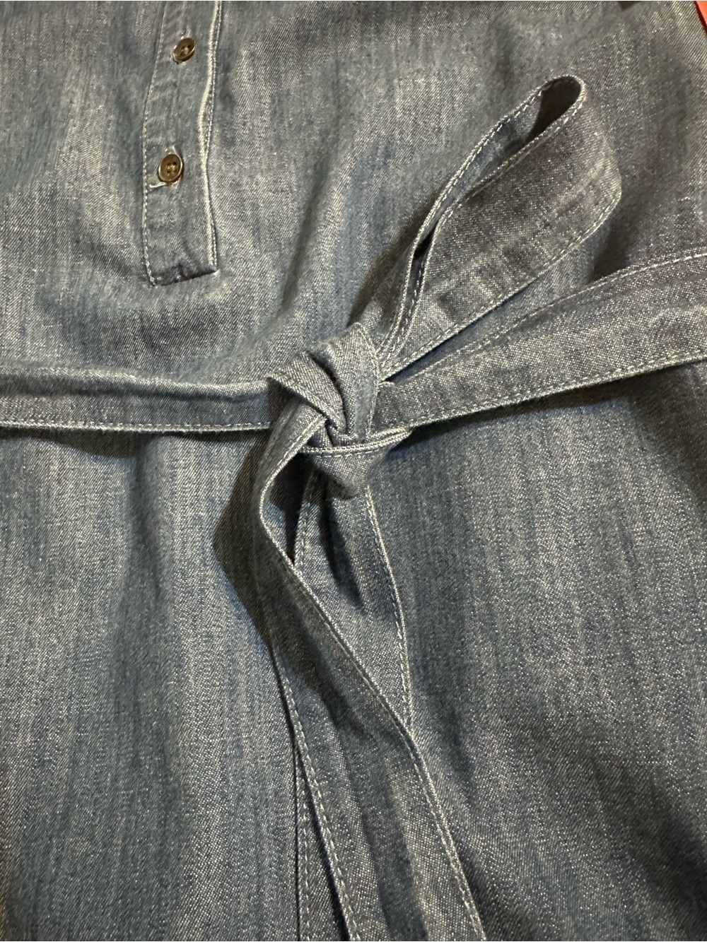 Universal Thread Chambray Denim Shirt Dress Belted Sleeveless M - Picture 13 of 15